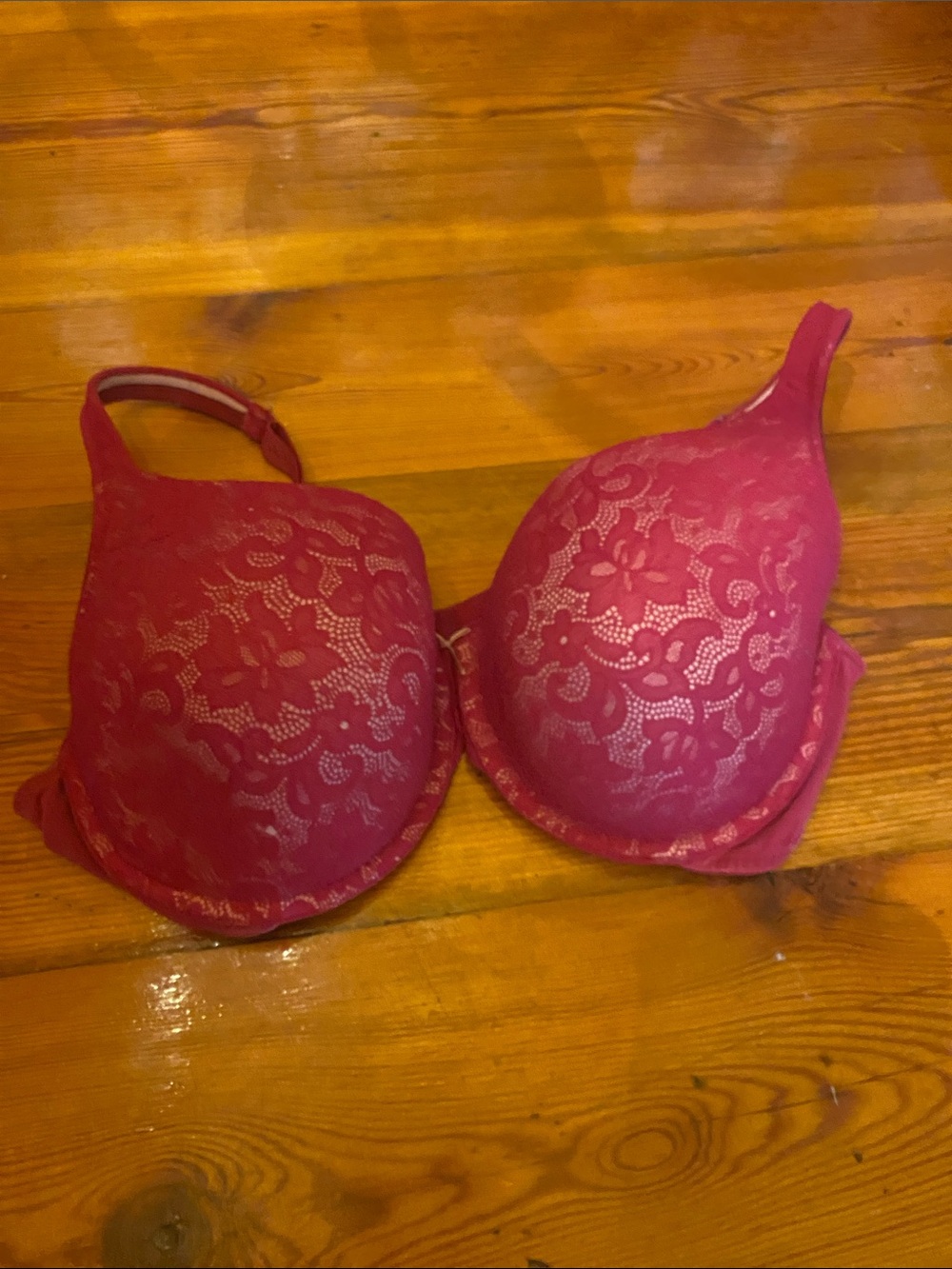 Cacique Floral Lace Contour Bra - Magenta